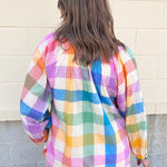 [Sunshine Tienda] Rainbow Plaid Lucia Top - The Pink Pineapple 850