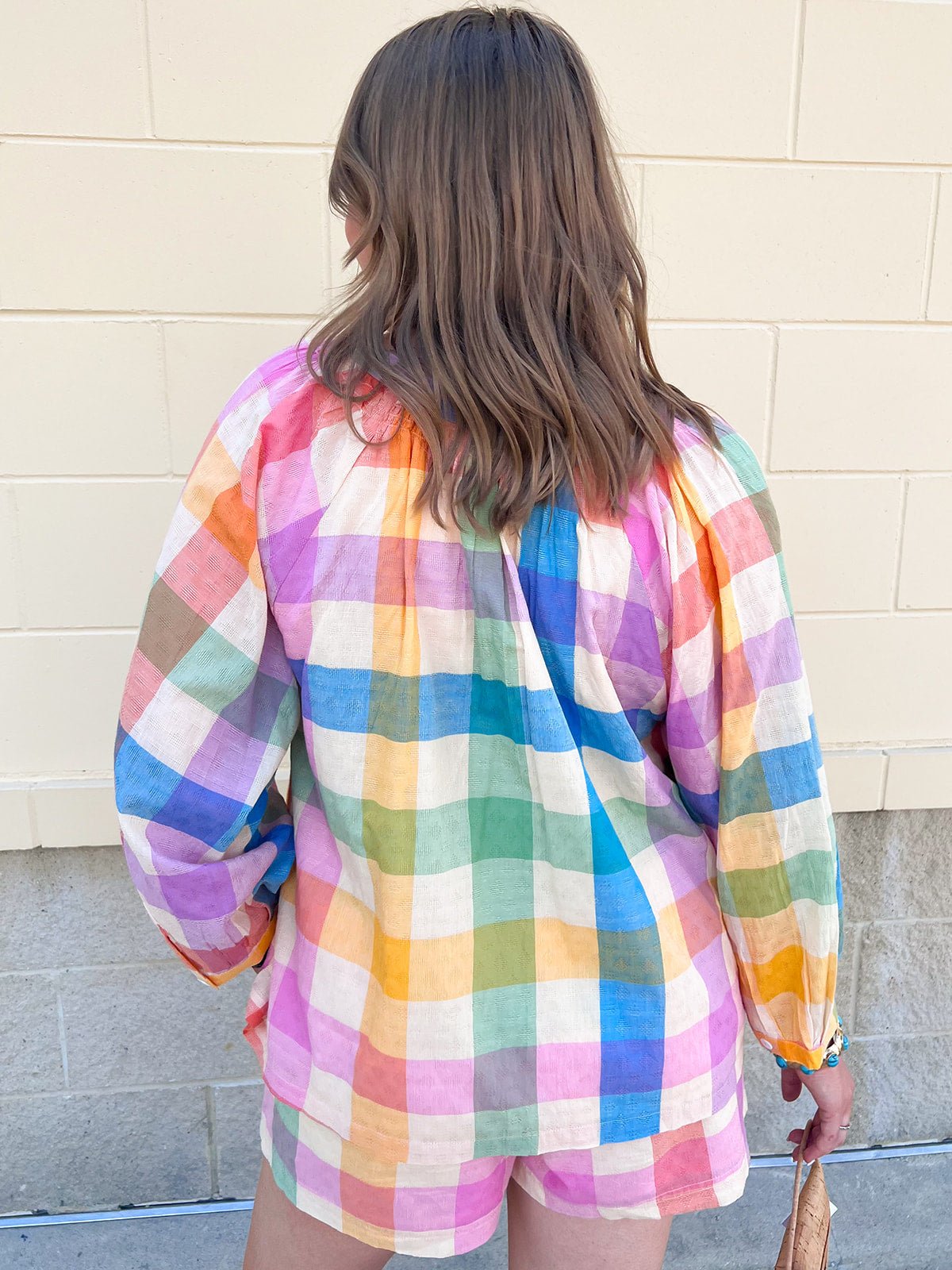 [Sunshine Tienda] Rainbow Plaid Lucia Top - The Pink Pineapple 850