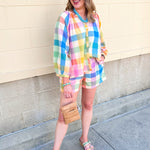 [Sunshine Tienda] Rainbow Plaid Lucia Top - The Pink Pineapple 850