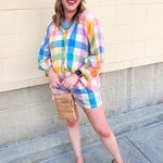 [Sunshine Tienda] Rainbow Plaid Lucia Top - The Pink Pineapple 850
