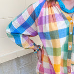 [Sunshine Tienda] Rainbow Plaid Lucia Top - The Pink Pineapple 850