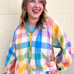 [Sunshine Tienda] Rainbow Plaid Lucia Top - The Pink Pineapple 850