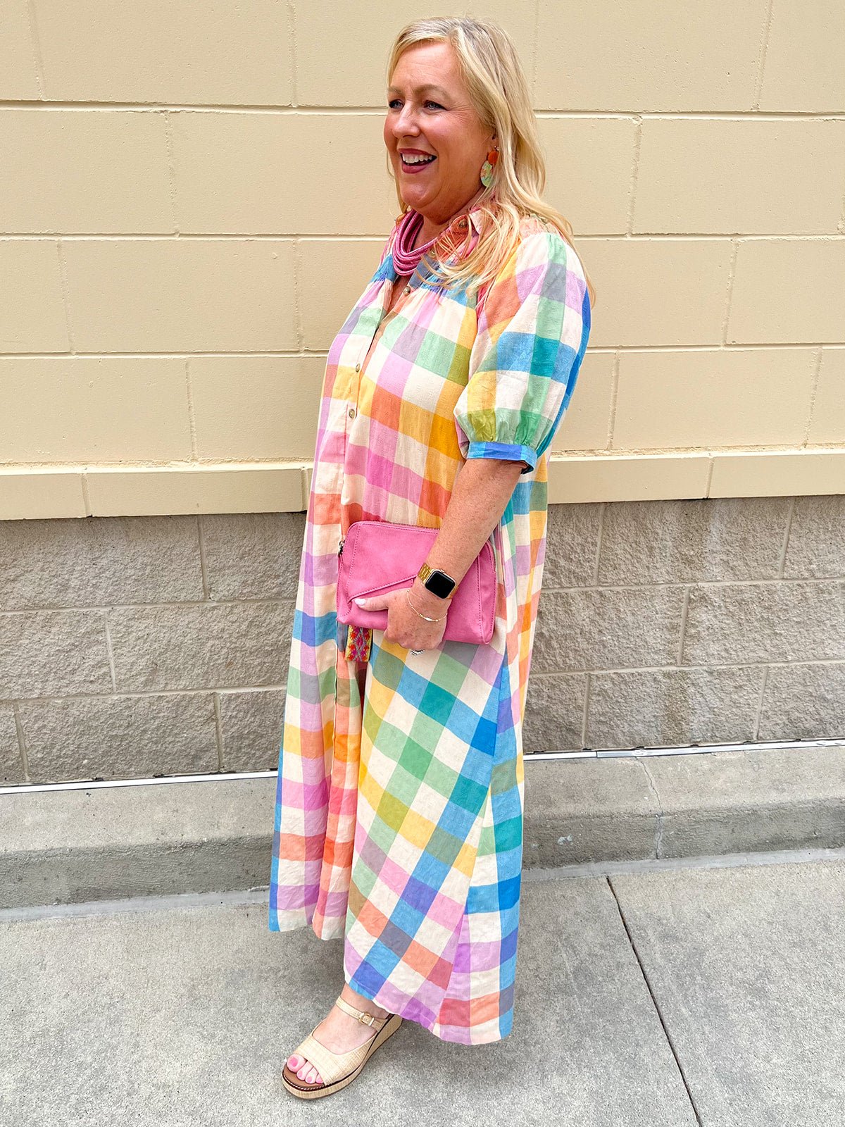 [Sunshine Tienda] Rainbow Plaid Oasis Dress - The Pink Pineapple 850