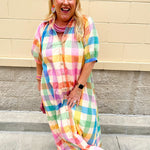 [Sunshine Tienda] Rainbow Plaid Oasis Dress - The Pink Pineapple 850