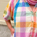 [Sunshine Tienda] Rainbow Plaid Oasis Dress - The Pink Pineapple 850