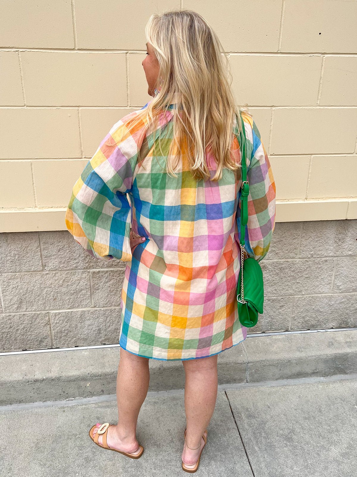 [Sunshine Tienda] Rainbow Plaid Pippa Dress - The Pink Pineapple 850