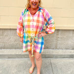 [Sunshine Tienda] Rainbow Plaid Pippa Dress - The Pink Pineapple 850