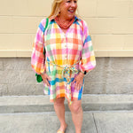 [Sunshine Tienda] Rainbow Plaid Pippa Dress - The Pink Pineapple 850