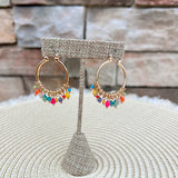 Sunstone Charm Hoop Earrings - The Pink Pineapple 850