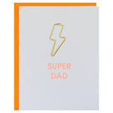 Super Dad - Lightning Bolt Letterpress Paper Clip Greeting Card - Father's Day - The Pink Pineapple 850