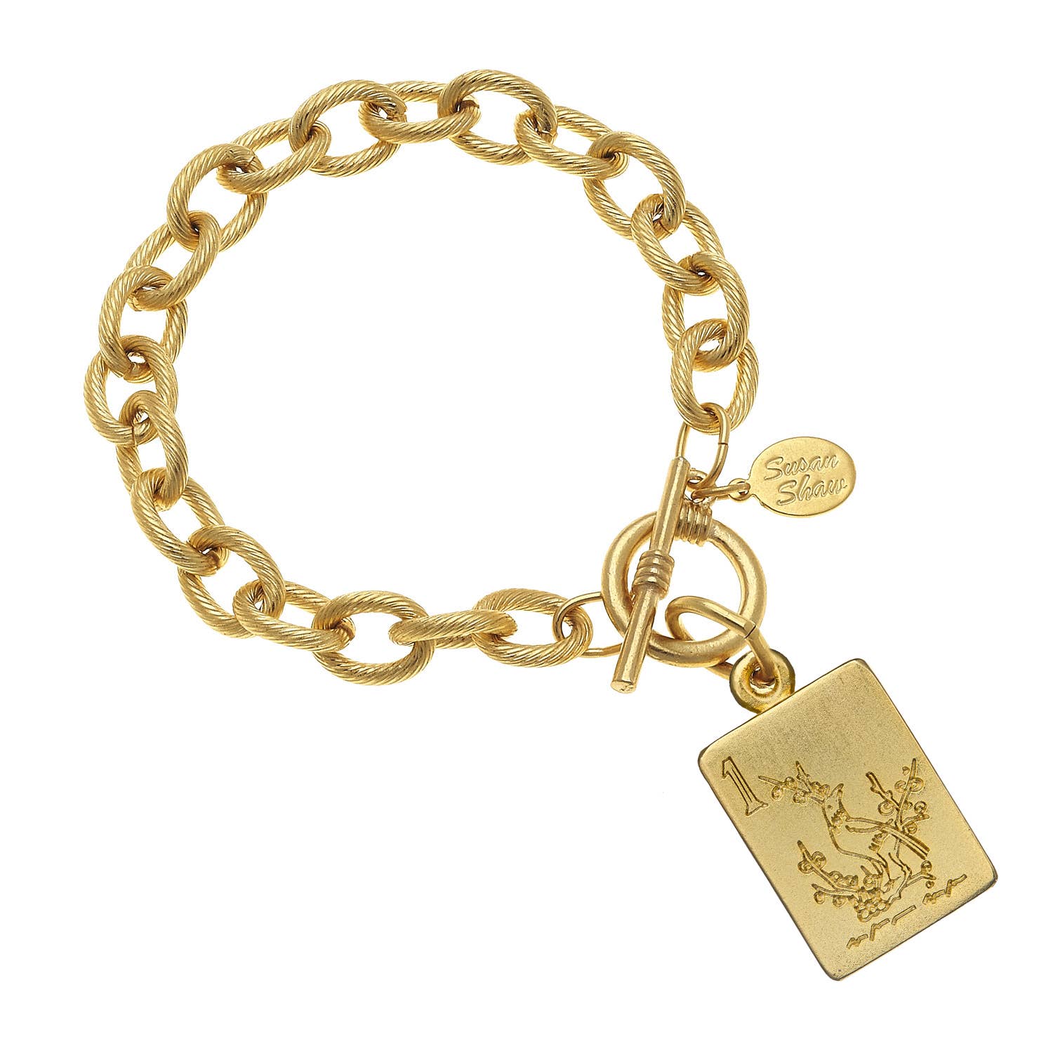 [Susan Shaw] Bam Bird Tile Mahjong Bracelet - The Pink Pineapple 850