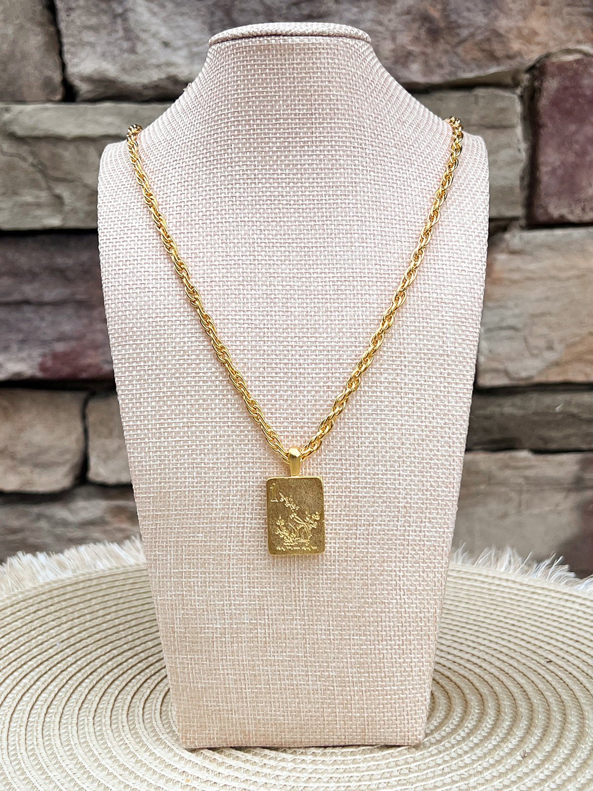 [Susan Shaw] Bird Bam Long Mahjong Necklace - The Pink Pineapple 850