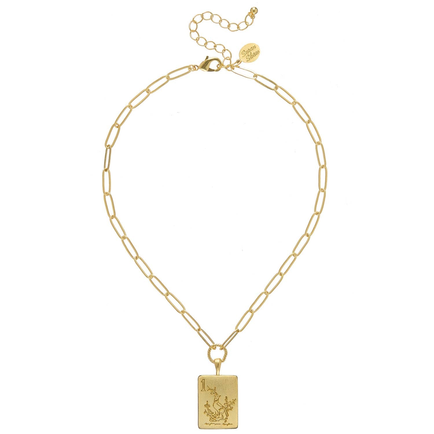 [Susan Shaw] Bird Bam Medium Paperclip Mahjong Necklace - The Pink Pineapple 850