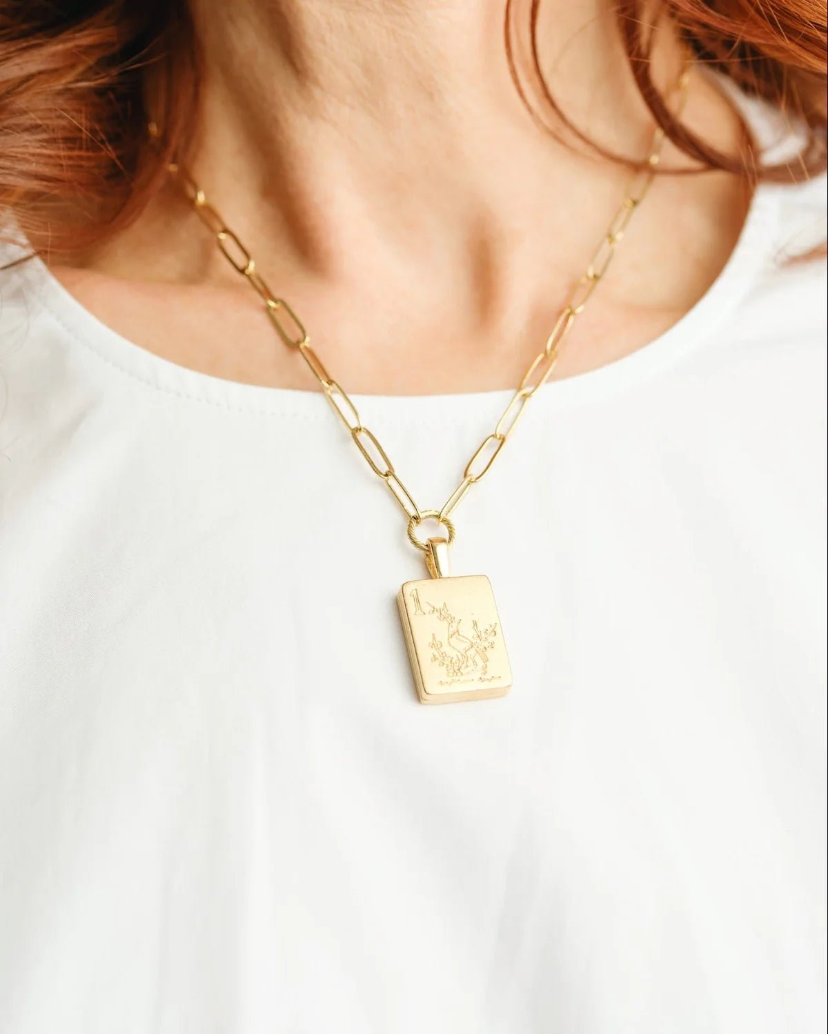 [Susan Shaw] Bird Bam Medium Paperclip Mahjong Necklace - The Pink Pineapple 850