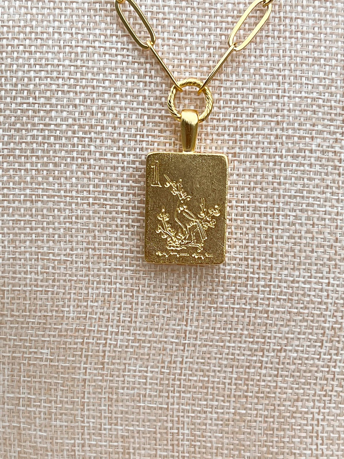 [Susan Shaw] Bird Bam Medium Paperclip Mahjong Necklace - The Pink Pineapple 850