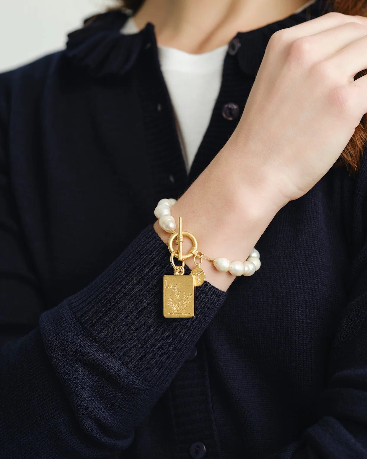 [Susan Shaw] Bird Bam Pearl Mahjong Bracelet - The Pink Pineapple 850