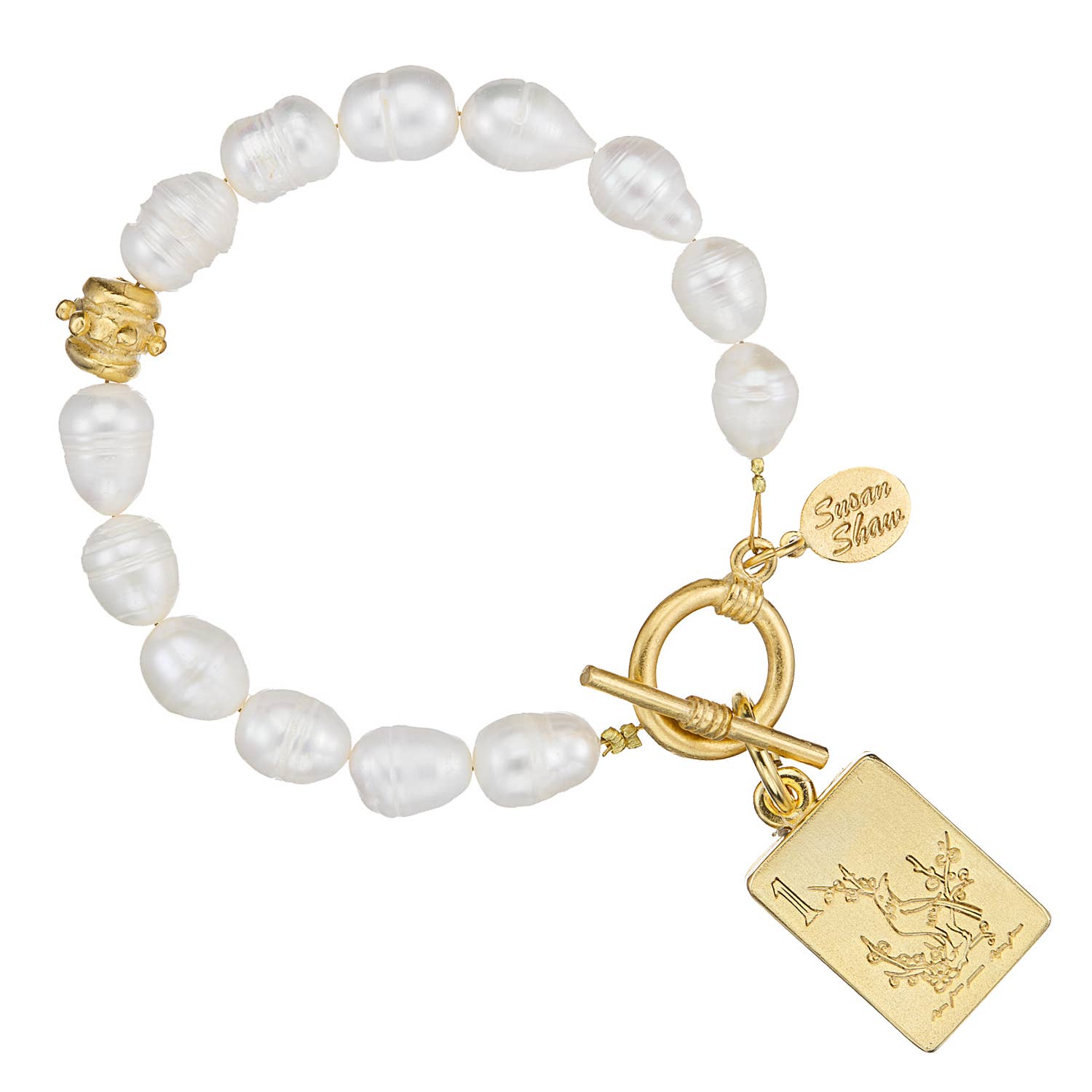 [Susan Shaw] Bird Bam Pearl Mahjong Bracelet - The Pink Pineapple 850