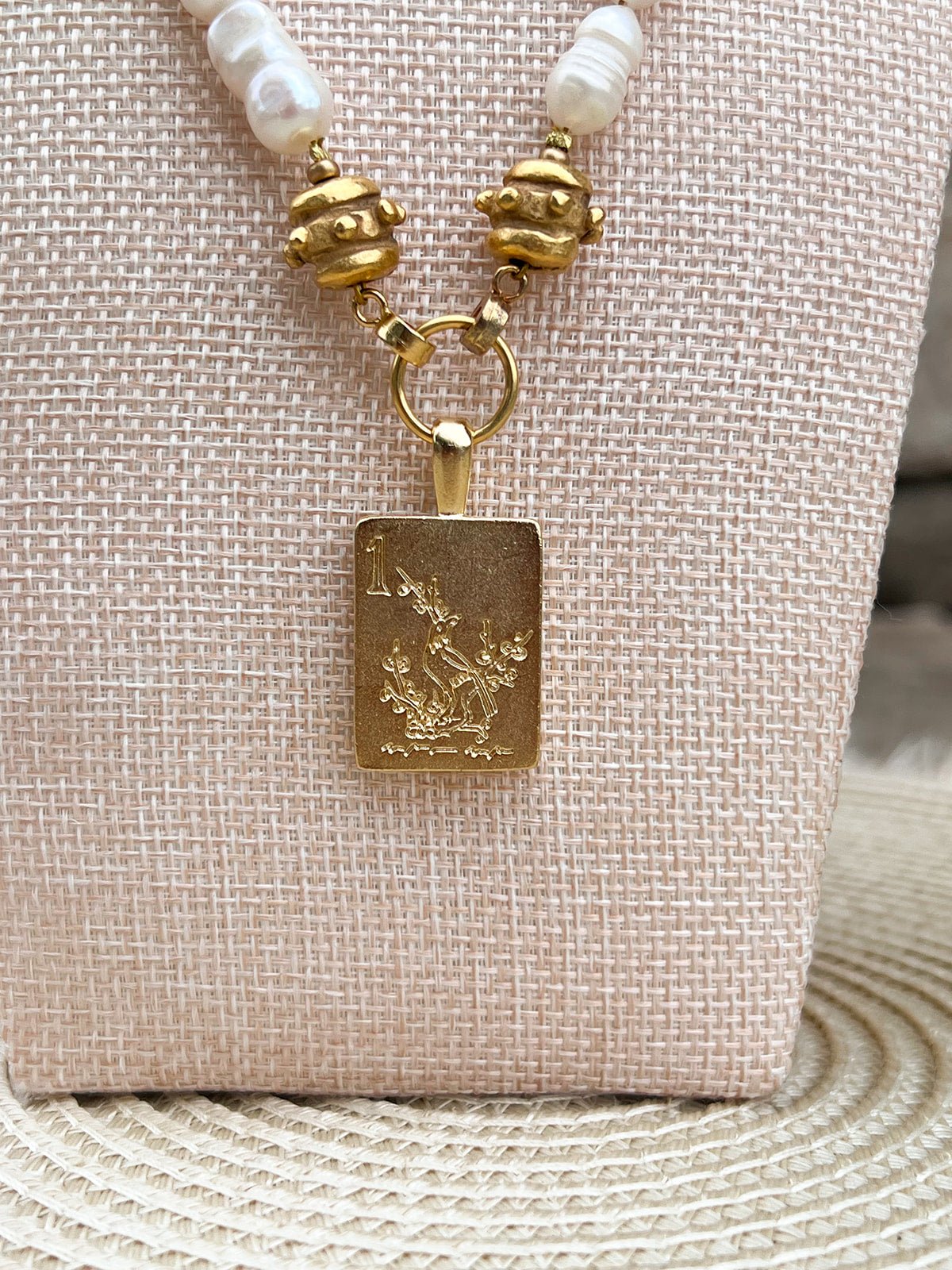 [Susan Shaw] Bird Bam Pearl Mahjong Necklace - The Pink Pineapple 850