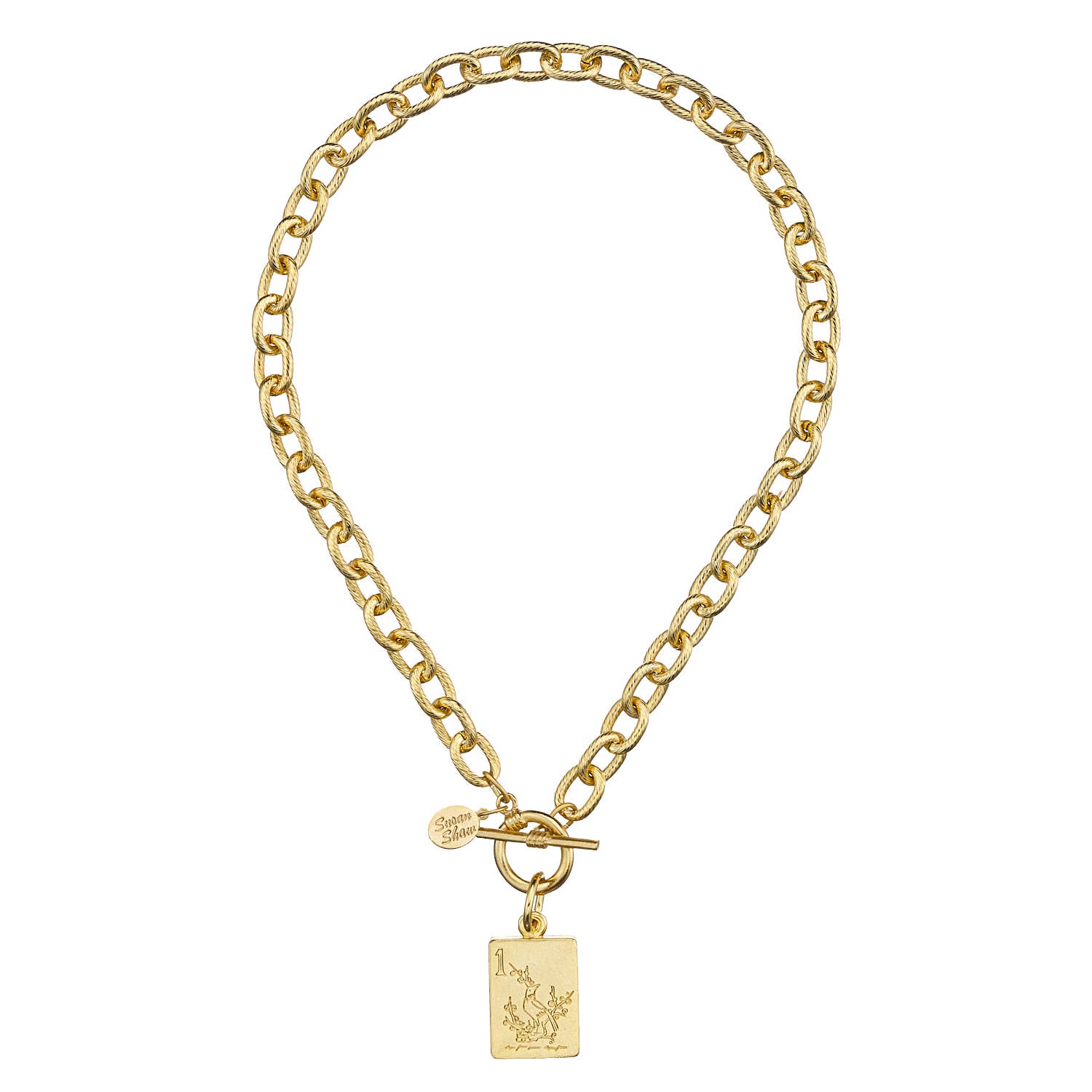 [Susan Shaw] Bird Bam Toggle Mahjong Necklace - The Pink Pineapple 850