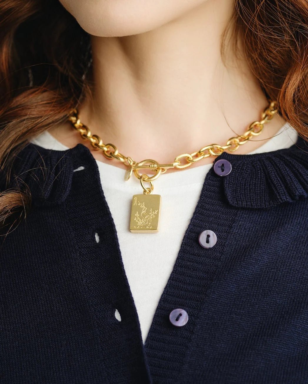 [Susan Shaw] Bird Bam Toggle Mahjong Necklace - The Pink Pineapple 850