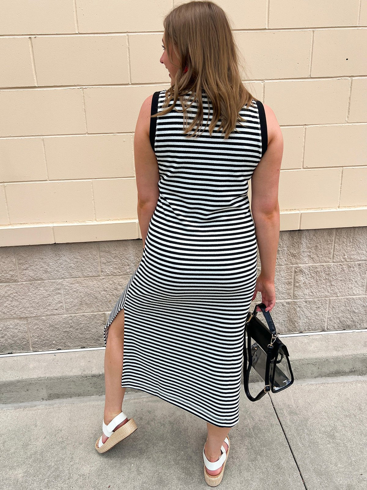 Sutton Stripe Midi Dress - The Pink Pineapple 850