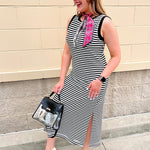 Sutton Stripe Midi Dress - The Pink Pineapple 850