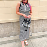 Sutton Stripe Midi Dress - The Pink Pineapple 850