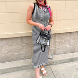 Sutton Stripe Midi Dress - The Pink Pineapple 850