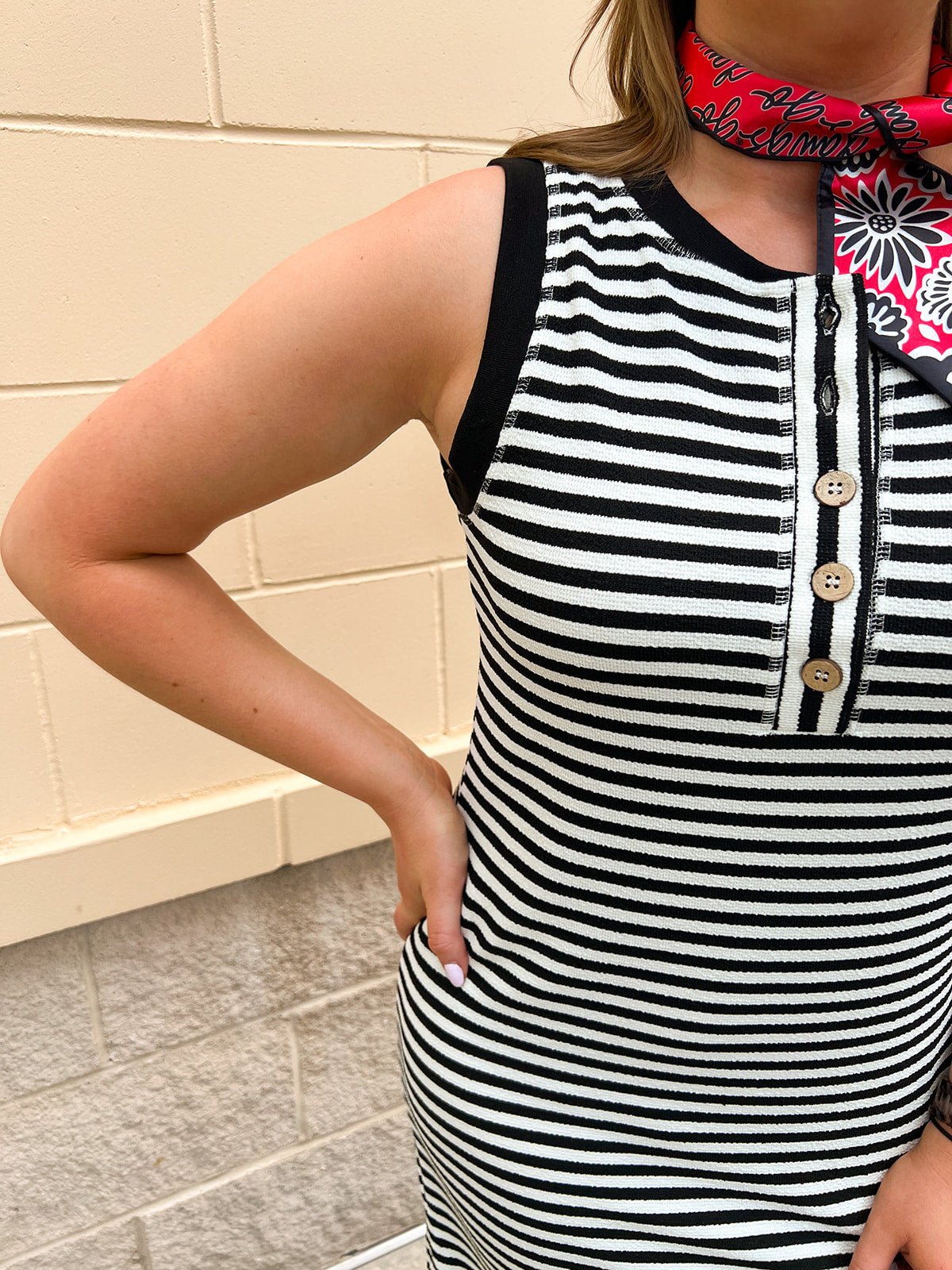 Sutton Stripe Midi Dress - The Pink Pineapple 850
