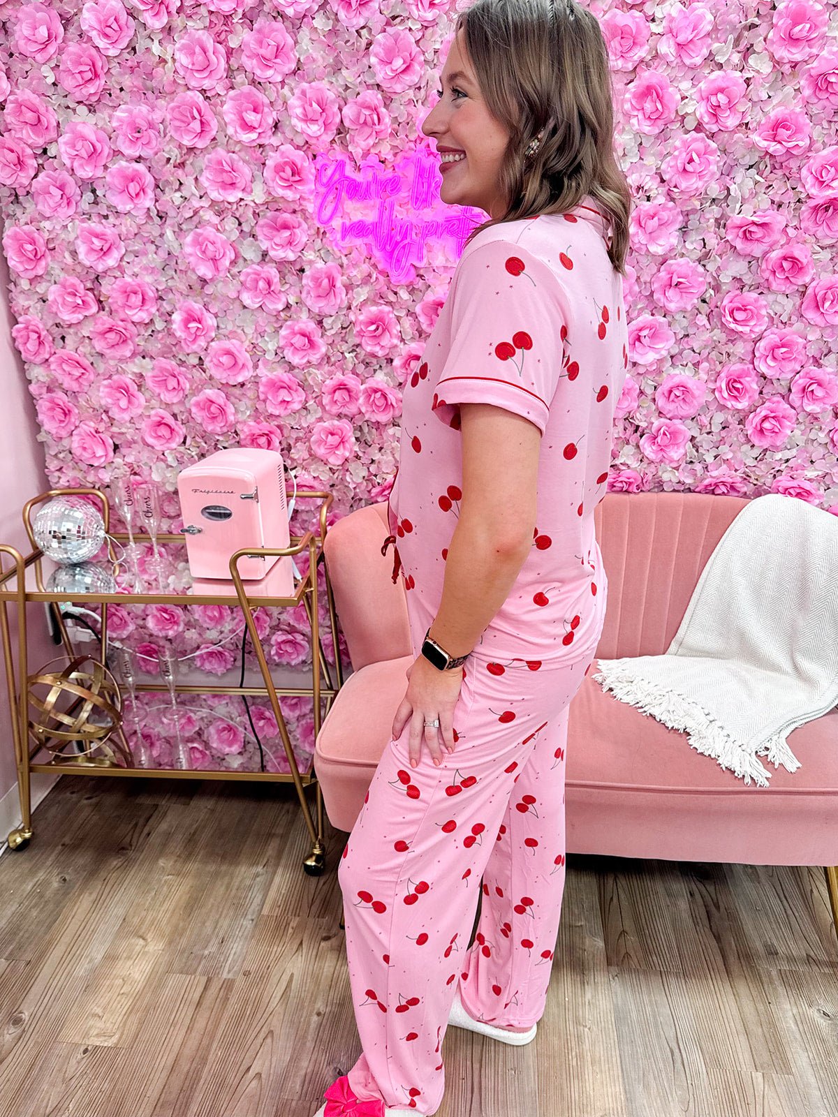 Sweet Cherry Lounge Pants - The Pink Pineapple 850