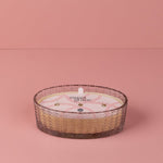 Sweet Grace Chevron Oval Glass Candle - The Pink Pineapple 850