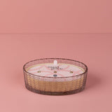 Sweet Grace Chevron Oval Glass Candle - The Pink Pineapple 850