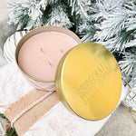 Sweet Grace Plaid Collection Candle - Pink 3 Wick Tin Candle - The Pink Pineapple 850