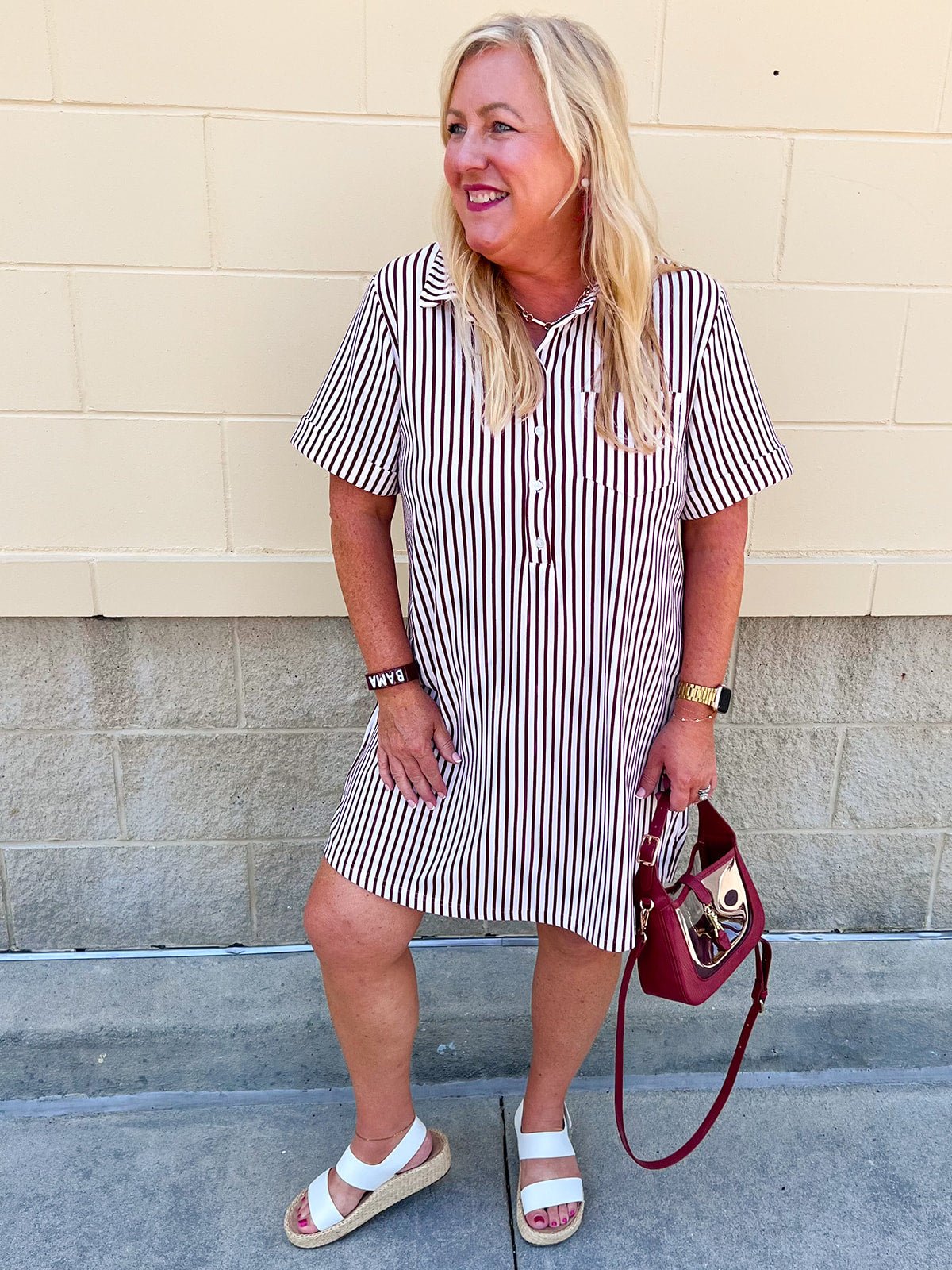 Sweet Harbor Mini Dress in Cabernet - The Pink Pineapple 850