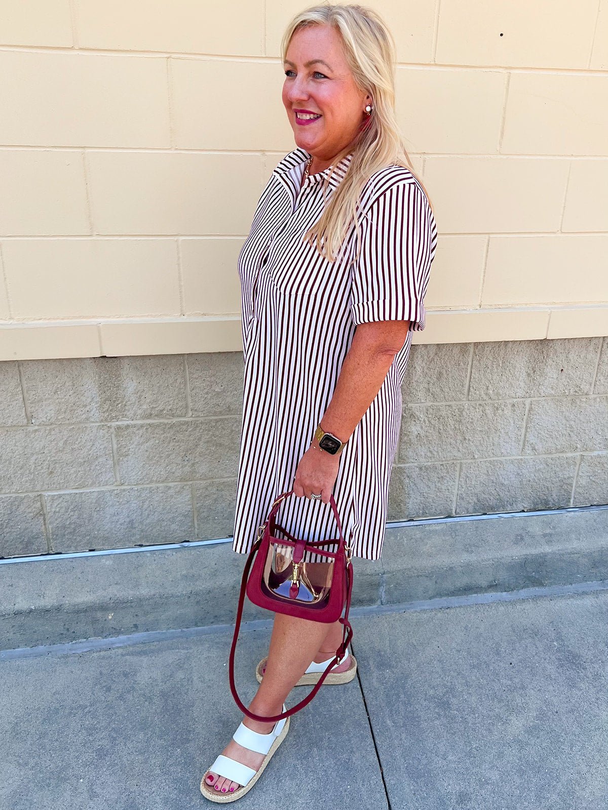 Sweet Harbor Mini Dress in Cabernet - The Pink Pineapple 850