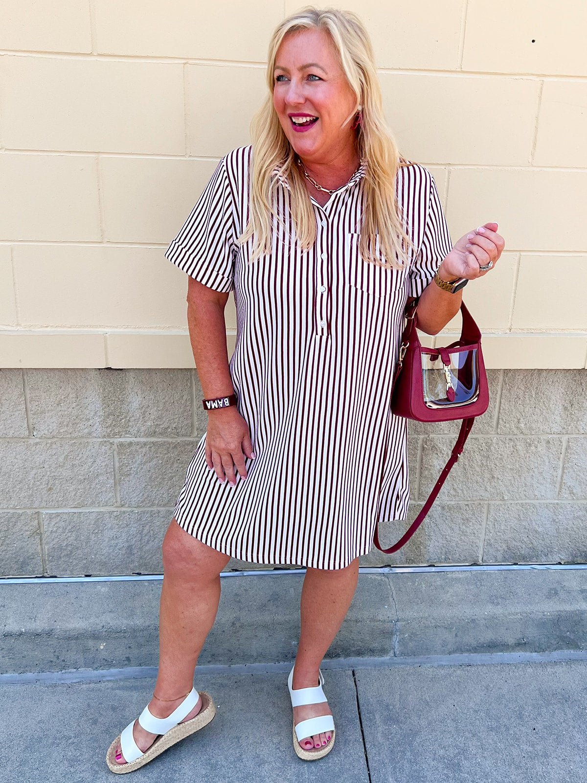 Sweet Harbor Mini Dress in Cabernet - The Pink Pineapple 850
