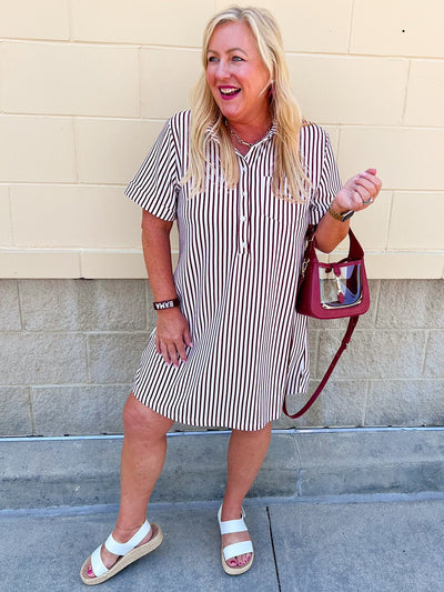 Sweet Harbor Mini Dress in Cabernet - The Pink Pineapple 850