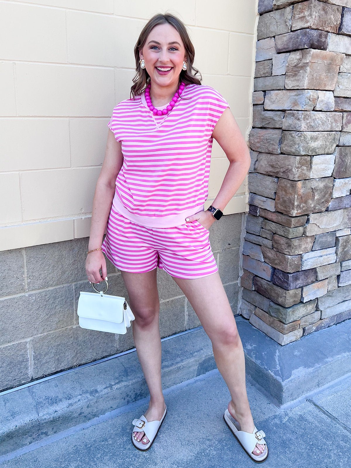 Sweet Retreat Striped Lounge Set - The Pink Pineapple 850