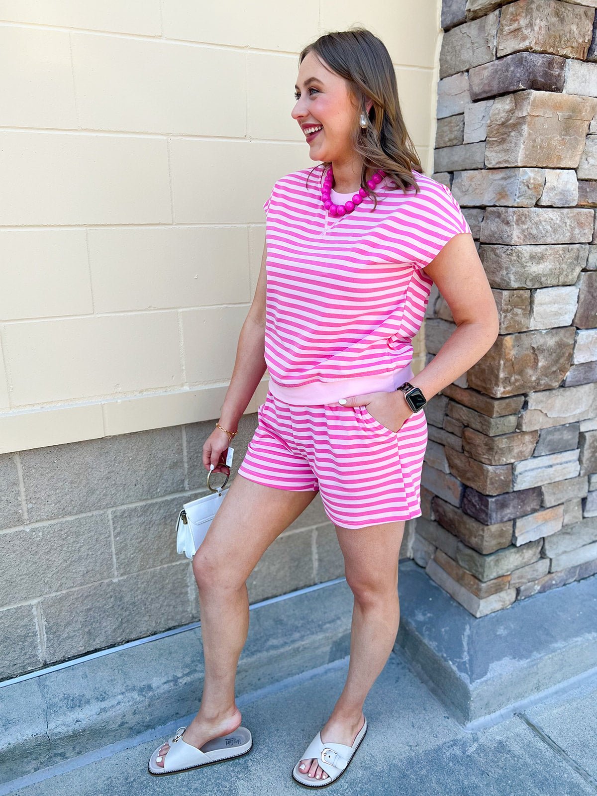 Sweet Retreat Striped Lounge Set - The Pink Pineapple 850