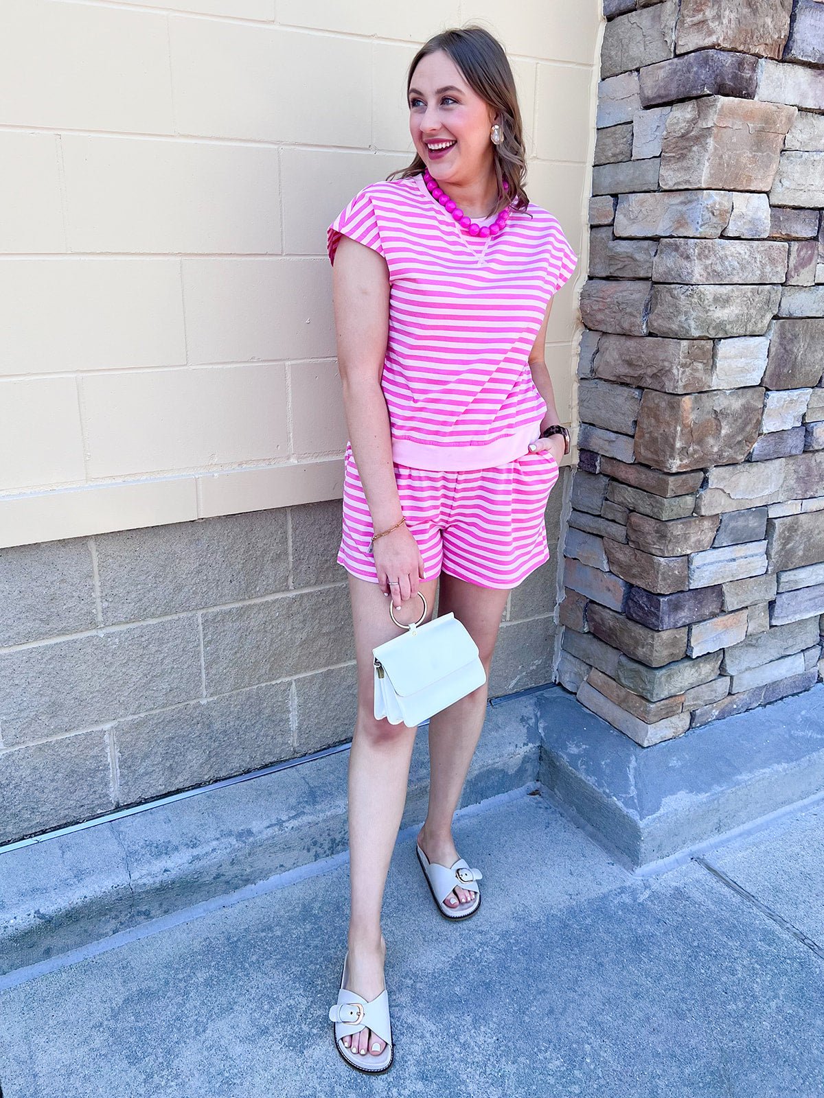 Sweet Retreat Striped Lounge Set - The Pink Pineapple 850