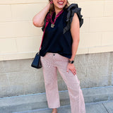 Sweet Stitch Ruffle Sleeve Woven Top in Black - The Pink Pineapple 850
