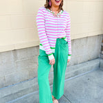 Sweet Stripe Button Down Sweater - The Pink Pineapple 850