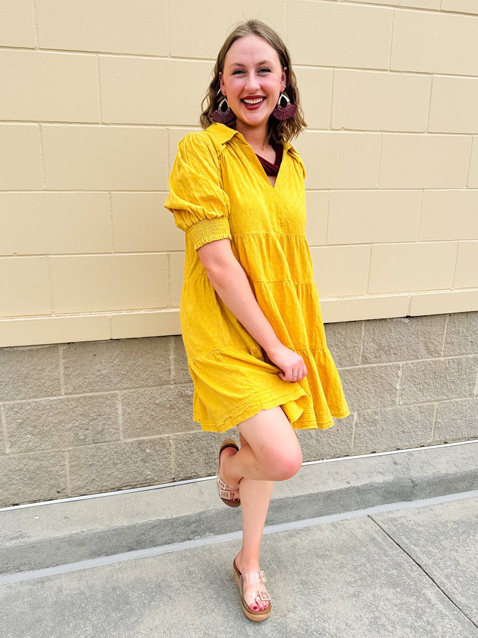 Sweet Terrain Cotton Collared Mini Dress - The Pink Pineapple 850