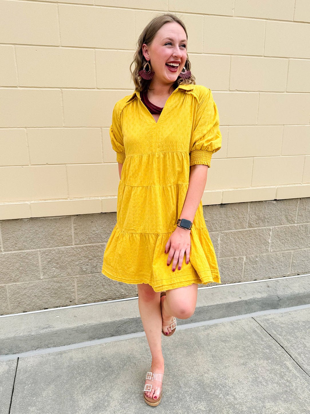Sweet Terrain Cotton Collared Mini Dress