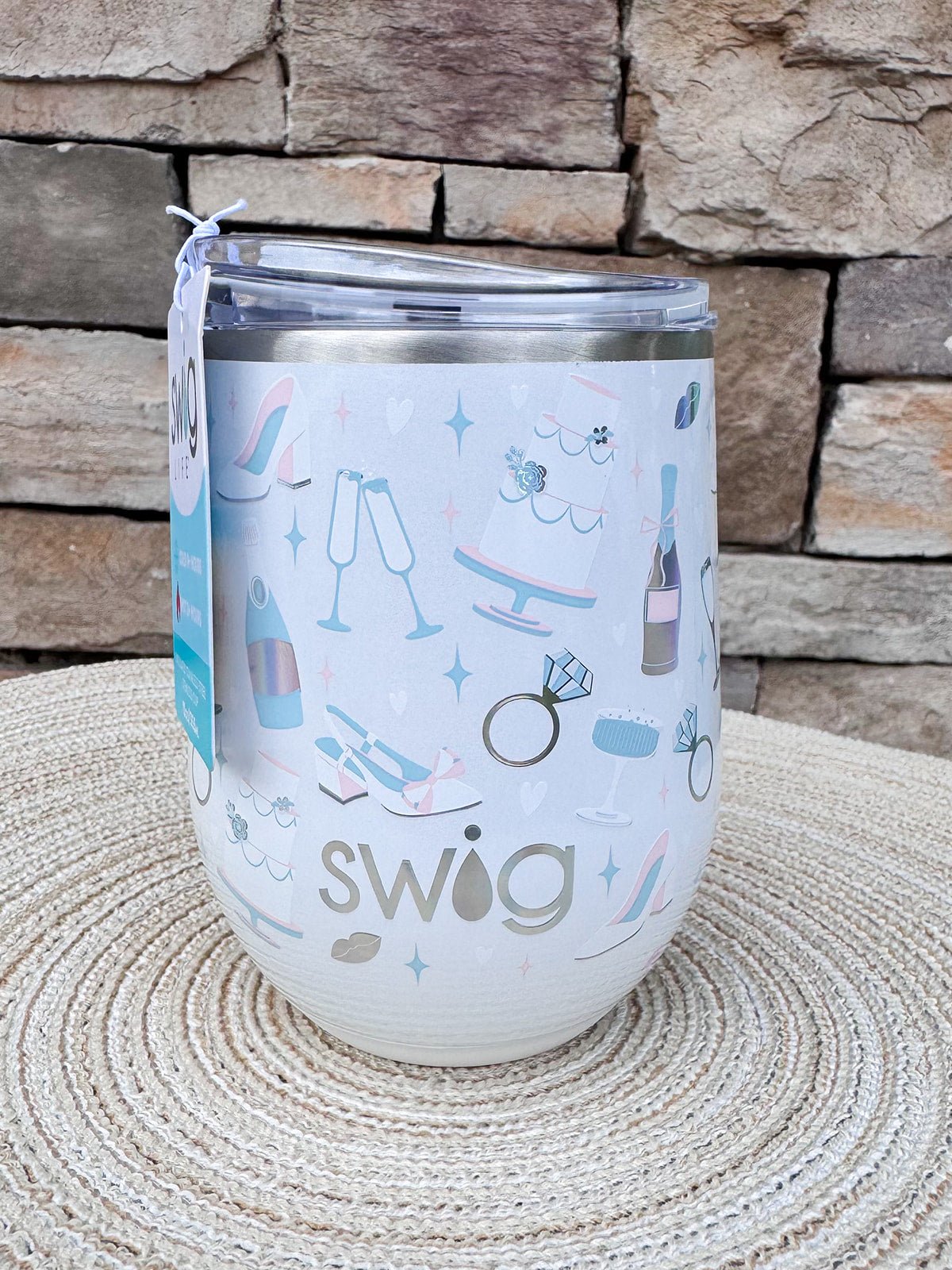 [Swig] Bride to Be Stemless Wine Cup 12oz - The Pink Pineapple 850