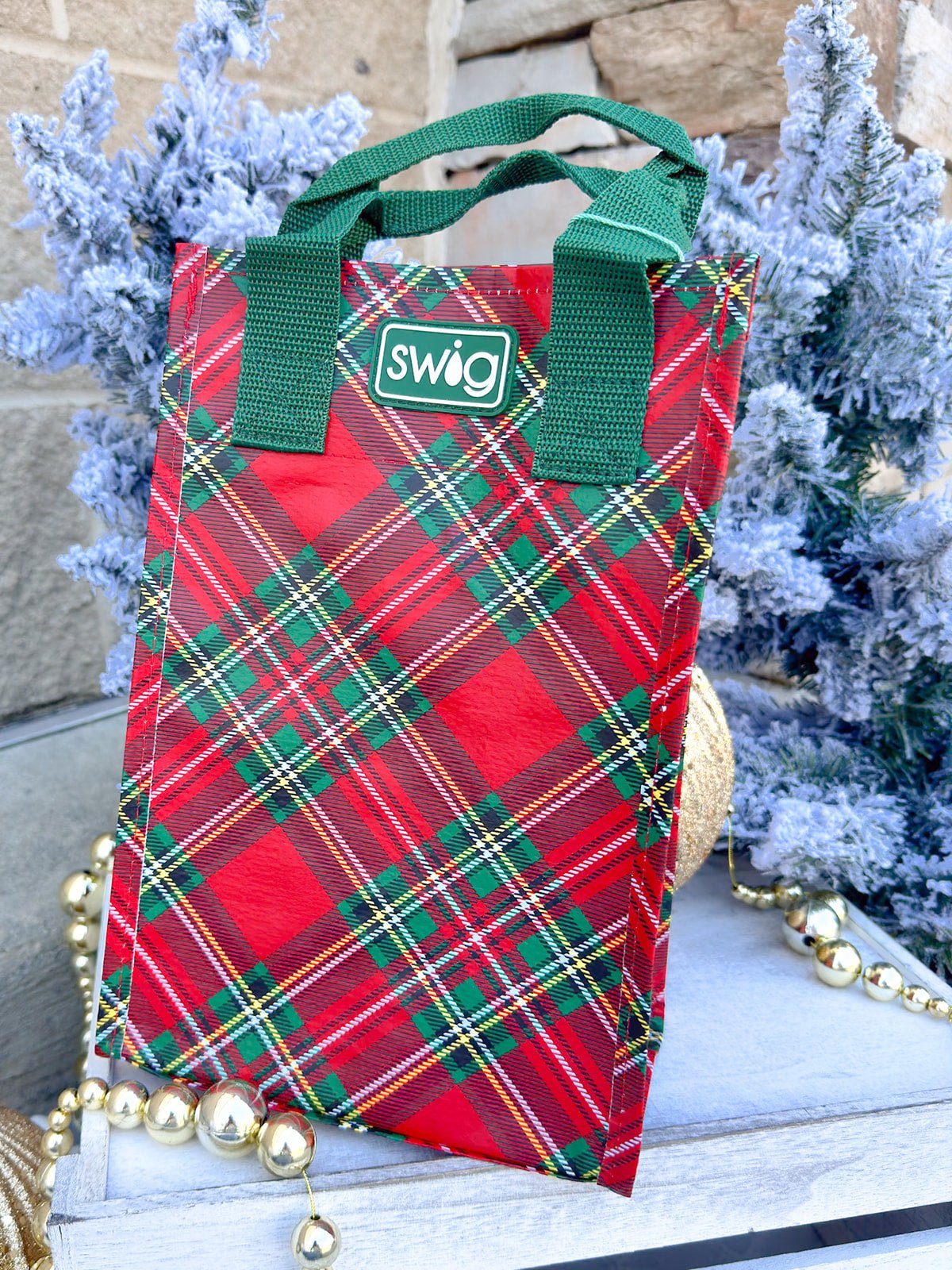 [Swig] Christmas Plaid Reusable Gift Bag - The Pink Pineapple 850