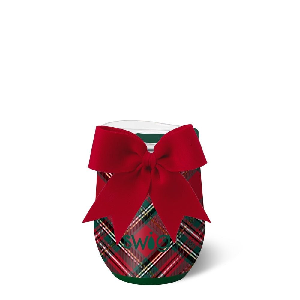 [Swig] Christmas Plaid Stemless Wine Cup 12oz - The Pink Pineapple 850