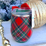 [Swig] Christmas Plaid Stemless Wine Cup 12oz - The Pink Pineapple 850