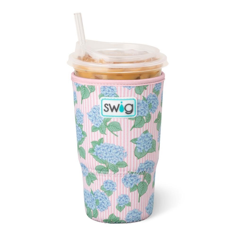 [Swig] Hydrangea Stripe Large Iced Cup Coolie - The Pink Pineapple 850