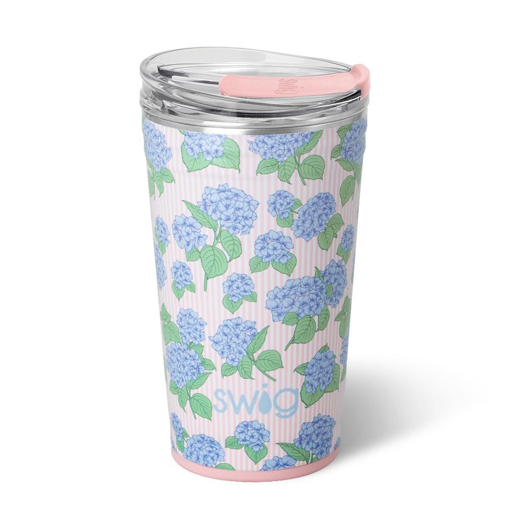 [Swig] Hydrangea Stripe Party Cup 24oz - The Pink Pineapple 850